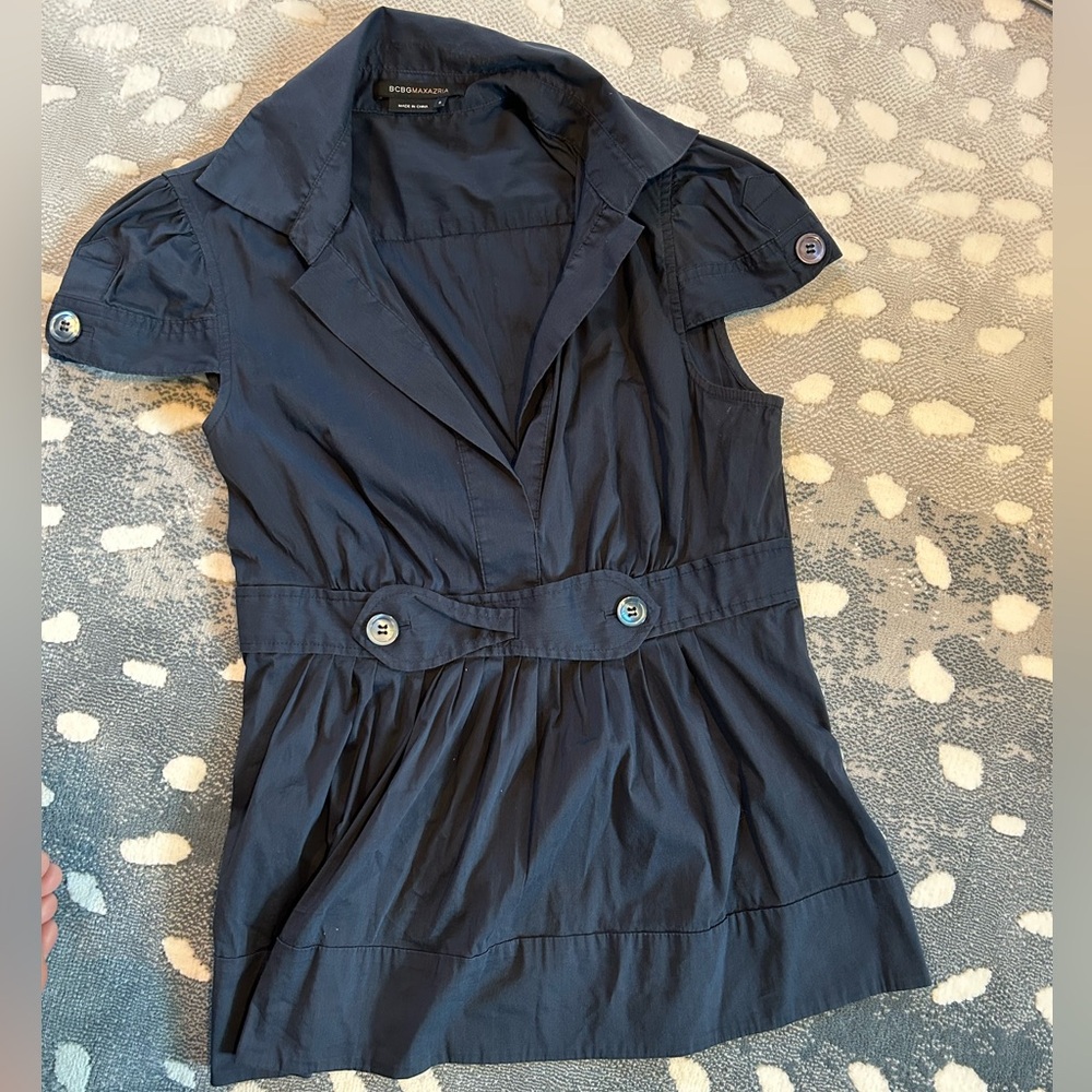 BCBG Navy Dress Shirt